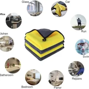 40x40 cm Microfiber Towel Cleaning Cloth for Car, Home, Kitchen and Multipurpose Cleaning, 1 Pc ( multicolor, OS )